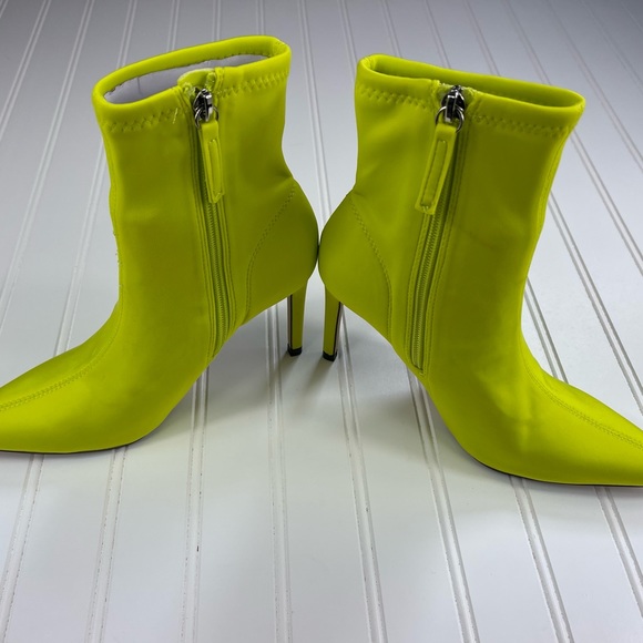 Zara Womens High Heeled Ankle Boots Fabric Yellow EU 37. US 6.5 1144/810 - Picture 7 of 13